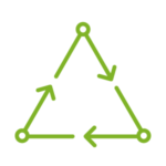 Icono de soluciones recicladas de NUREL Engineering Polymers.